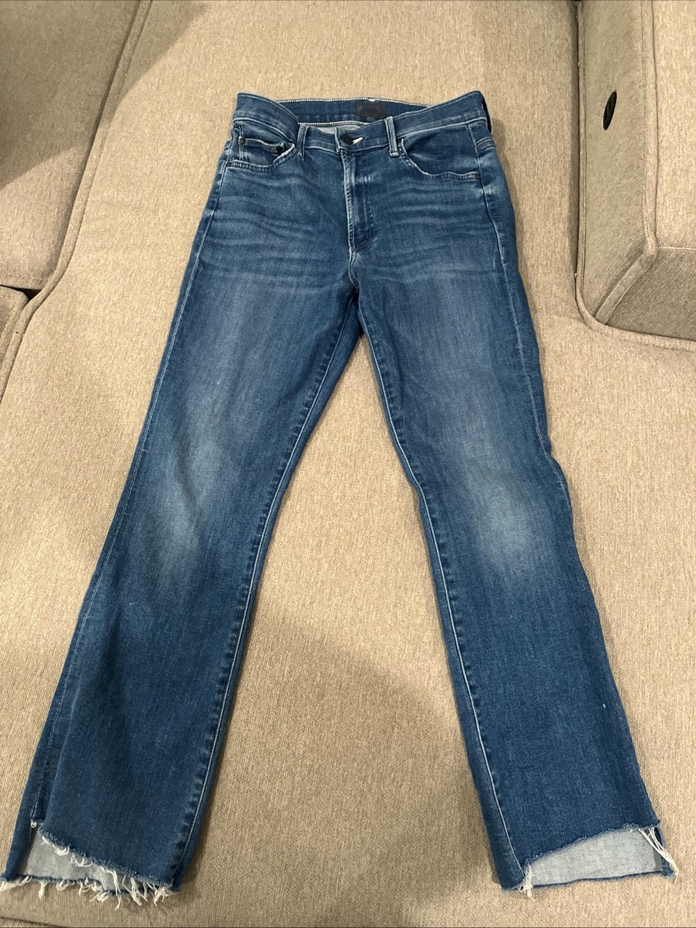 MOTHER The Insider Crop Step Fray Women’s Size 26 Wish Upon A Star Blue Jeans